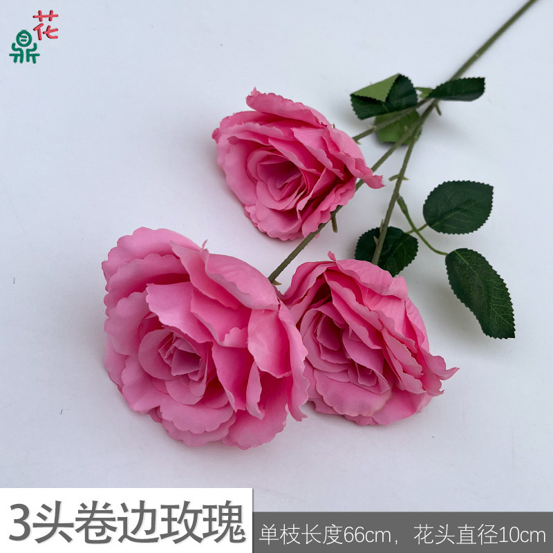 3 head crimped Rose ZL Rose red