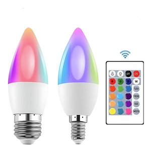 C37 uzaktan kumanda RGBW mum şeklinde ampul E14 tabanı Led akıllı ışık AC100-240V 3W karartma renk ışıkları parti barlar için uygun - Product Image 2