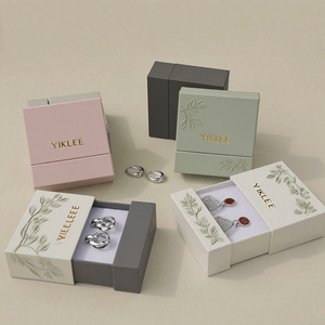 לוגו מותאם אישית זהב לסכל מתנה משובצת אריזה טבעת עם לוגו מותאם אישית עבור שרשרת צמיד עגיל העגיל - Product Image 2