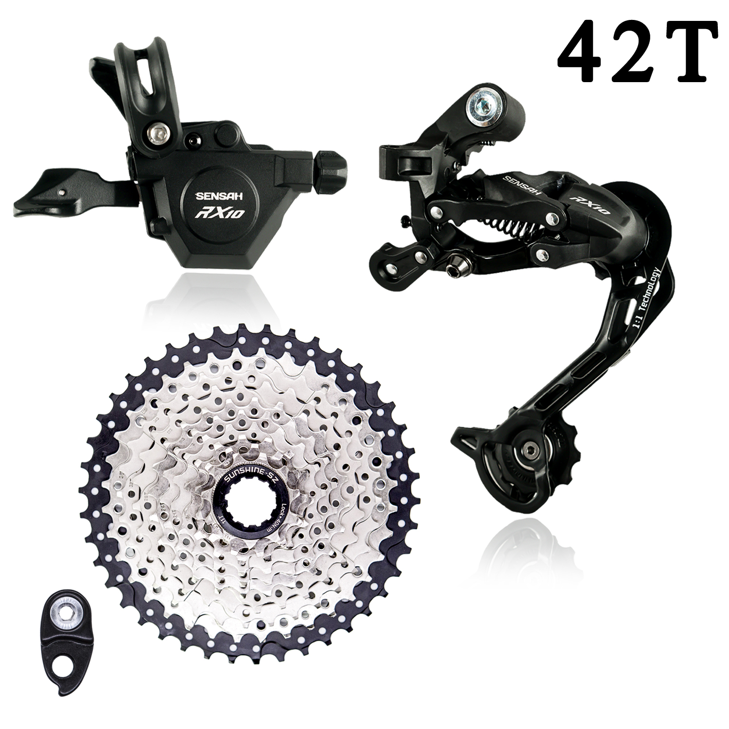 cassette 42T noir argent