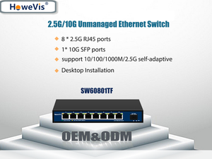 El más nuevo conmutador Ethernet empresarial de 8 puertos 2,5G 1 enlace ascendente 10G SFP + Puerto Gigabit conmutador de red VLAN POE función 5 años de garantía - Product Image 2