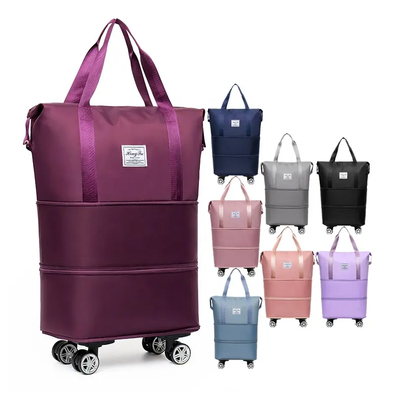 Kualitas tinggi beberapa warna dapat disesuaikan dengan roda wanita mewah pelatih tas basah kering tas perjalanan bagasi dapat diperluas