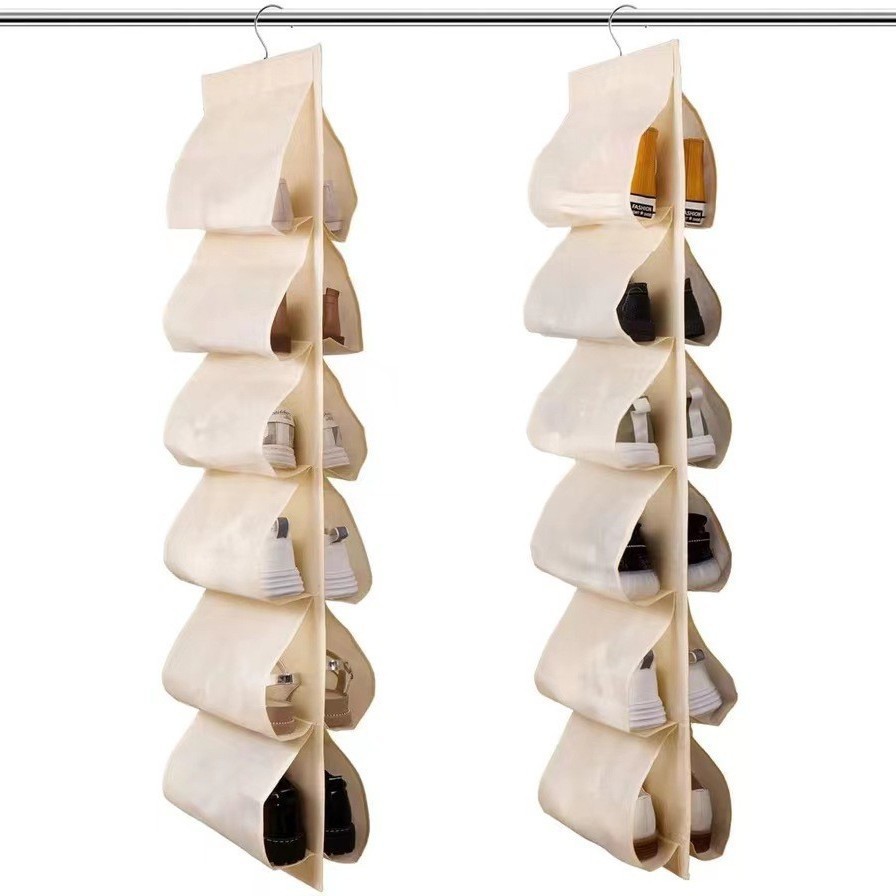 12-compartment shoe bag, beige