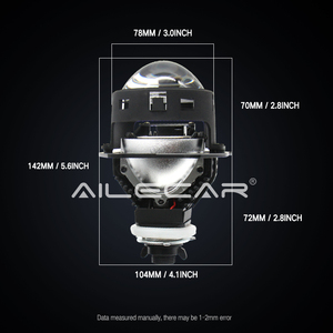 AILECAR 12V 3色双发光二极管投影仪镜头56W SMD 3570双反射器3000K 4300K 5800K汽车前照灯投影仪镜头升级 - Product Image 3