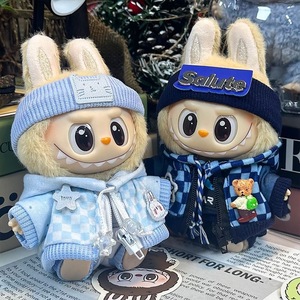 POPART LABUBU Mini moda oyuncak özel boyutlu oturma bebek giysi aksesuarları plastik peluş malzeme ile dekorasyon için - Product Image 4