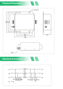 CE UL証明書三相端子台EMIフィルターノイズフィルターパワーフィルター30A高性能で高品質 - Product Image 4