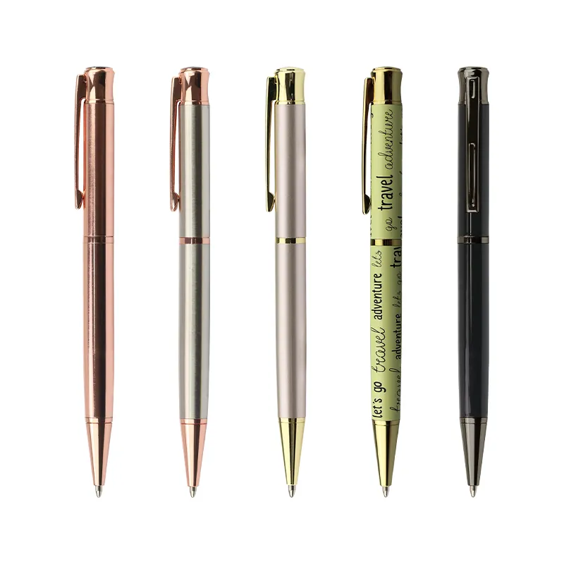 ปากกาโลหะคุณภาพสูงหรูหราพร้อมโลโก้และสีที่กำหนดเองสามารถใช้เป็นของขวัญธุรกิจการเขียนรายวันและอื่น