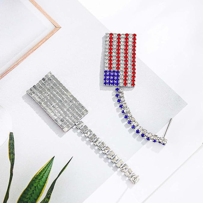 3 Red White Blue Rectangle Pendant