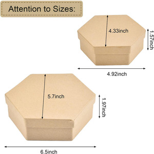 B841 giấy màu nâu <span class=keywords><strong>MACHE</strong></span> handmade hộp các tông nhỏ hình lục giác Kraft tiết kiệm phụ kiện mỹ phẩm trang sức quà tặng hình lục giác hộp - Product Image 3
