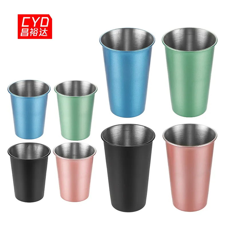 20oz Metal Unbreakable Reusable Stack Sublimation Custom Drink Pint Cup Stainless Steel Cups Mug Beer Cup