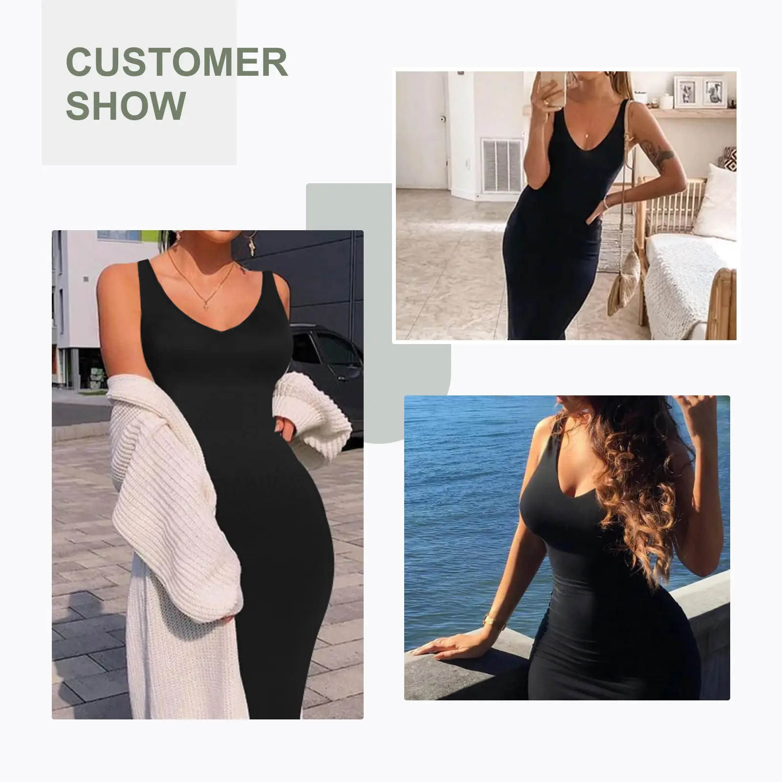 HEXIN تصميم جديد bodycon فستان فضفاض ملابس داخلية فساتين نسائية فساتين متوسطة الطول مع ملابس داخلية