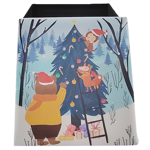 2022 New Christmas ottoman and collapsible foot stool leather pouffe high quality ottoman