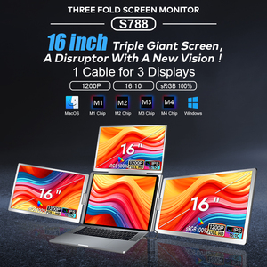 ODM/OEM Multi Screen Quad Portable Monitor 16 ''Triple Screen Laptop Monitor Extender Dual Screen Laptops Used Gaming Computer - Product Image 2