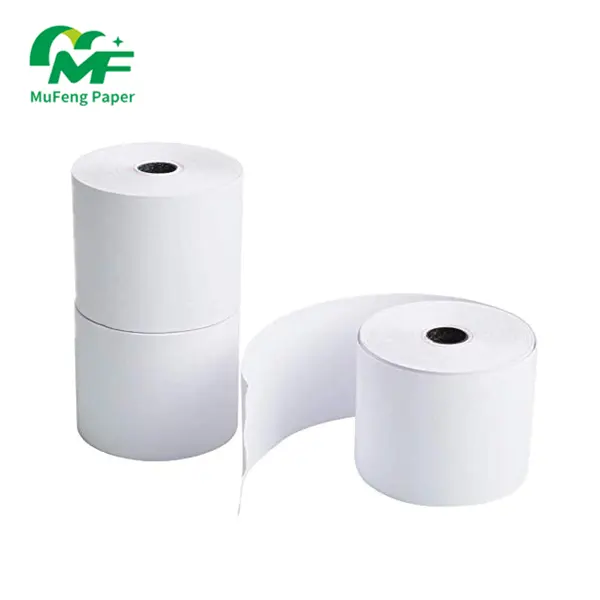 Rollo de papel térmico de 80x65mm, 80x80x150mm de ancho, 79mm, 57x30, 57x50, 57x55mm de ancho, imagen azul