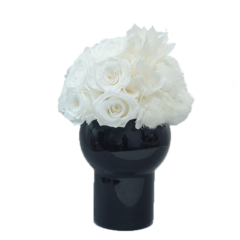 11 fleurs 7 boules de cheveux blancs feuilles orange
