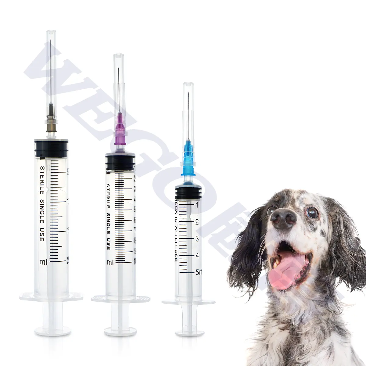 Veterinary animal Vaccine Syringe with fixed needle vaccine syringe 005ml seringa insulina