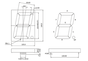 СВЕТОДИОДНЫЙ цифровой дисплей 5 бит 7 сегментов 7 сегментов большие - Product Image 4
