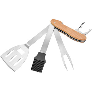 5合1烧烤多工具可折叠和便携式烧烤工具套装，用于烧烤和露营 - Product Image 1