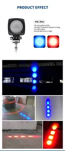 安全频闪蓝色红色绿色发光二极管叉车灯12v-100v 10w新型点光束发光二极管工作灯红色警示灯 - Product Image 3