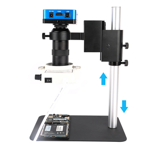 Microscopio Monocular 130X Lente de Zoom Base pequeña Anillo de luz LED V2.0 Cámara Puerto USB Reparación de placa base de computadora de teléfono celular - Product Image 4
