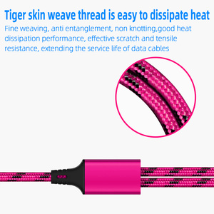 New Best-selling Tiger Leather Woven Charging Cable <strong>2</strong>.4A 1To <strong>2</strong> Fast Charging Cable Suitable for Android and Phone - Product Image 4