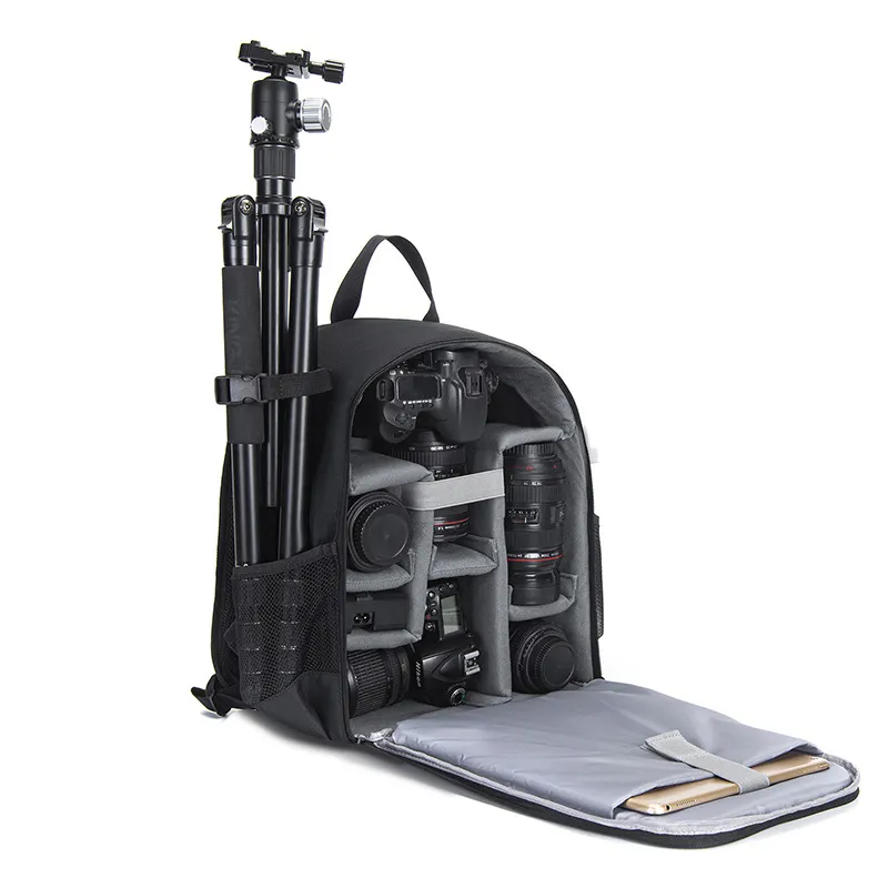 Pour stocker l'objectif de l'appareil photo sacs d'appareil photo durables sac photographique professionnel appareil photo pratique toile sacs d'école sac à dos