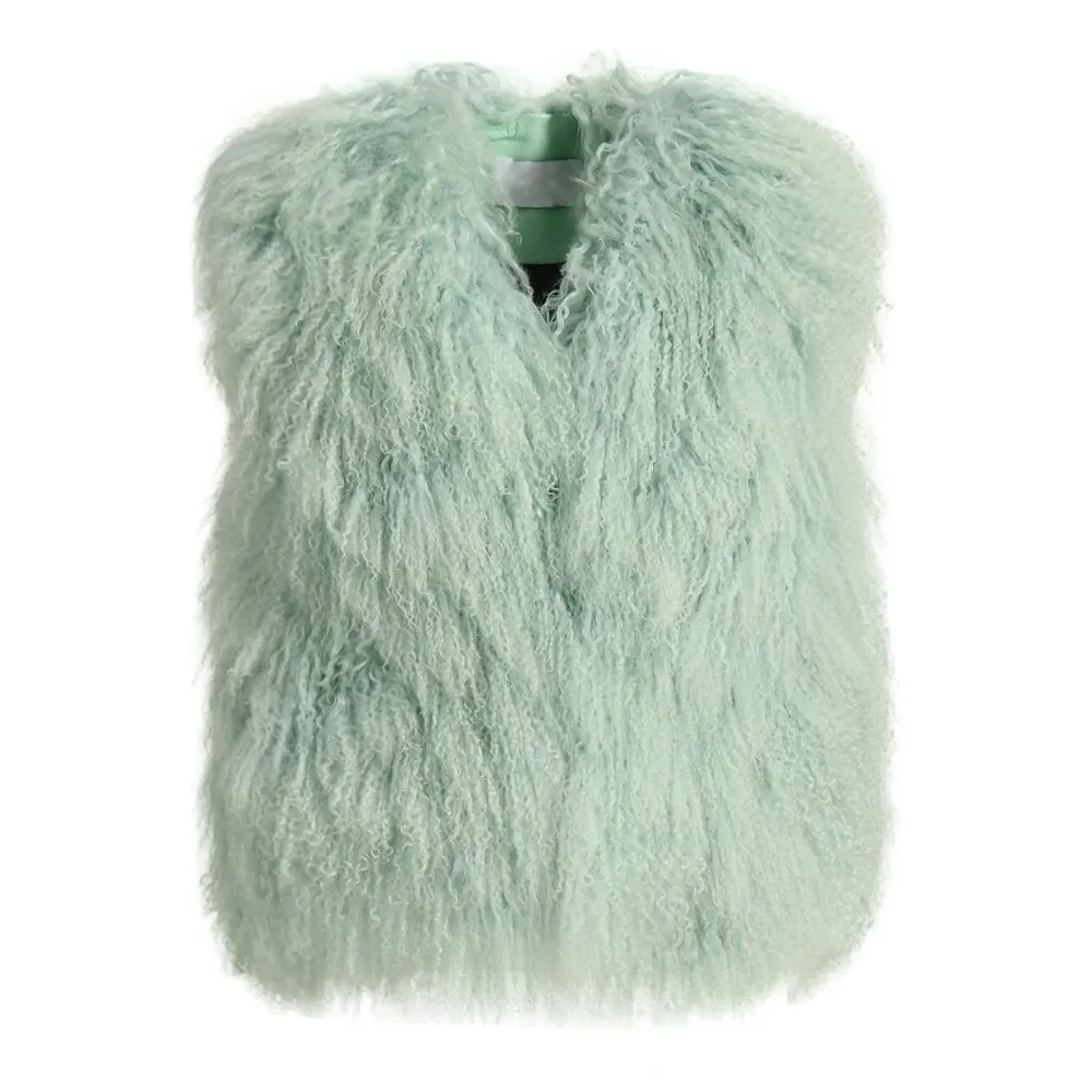 Chaud hiver en gros personnalisé mode naturel fourrure de mouton recadrée Gilet gilet dames courtes femmes réel mongol agneau fourrure gilet