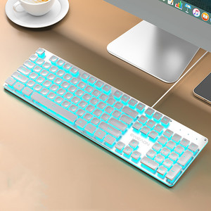 Tastiera muta cablata confortevole sensazione meccanica tastiera e mouse ufficio giochi - Product Image 2