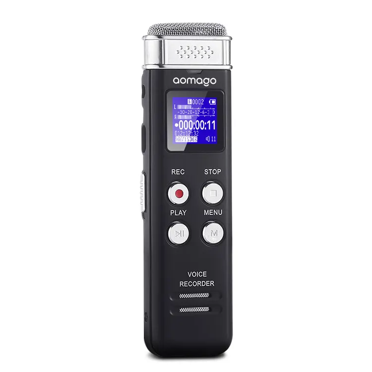 Aomago-equipo portátil de grabación de sonido, Mini grabadora de voz Digital pequeña de 16GB