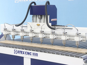 Enrutador CNC multifuncional, máquinas de carpintería para carpintería de 8 cabezales, enrutador CNC 3D de 4 ejes de madera de cabezales múltiples con precio barato - Product Image 4
