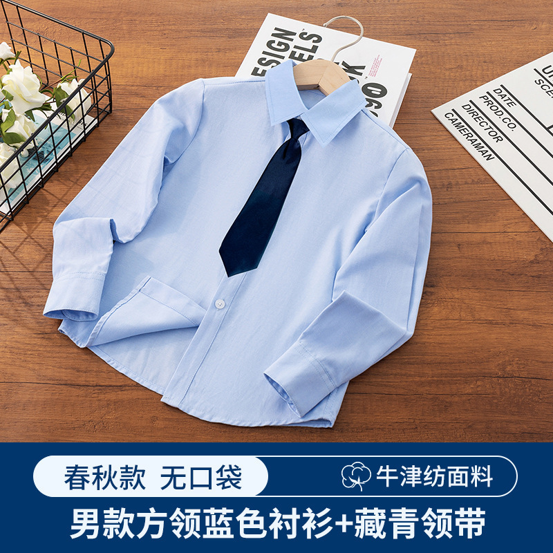 Mens blue shirt + navy blue tie