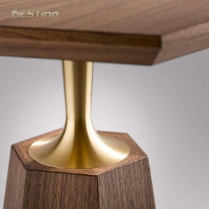 当代设计六角形实木橡木边桌 - Product Image 5