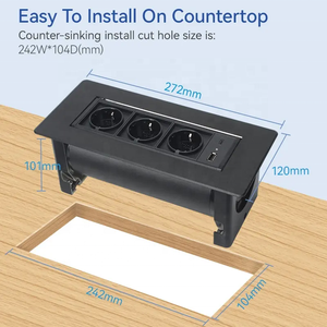 Toma de corriente de mesa de rotación multifuncional directa de fábrica, toma de escritorio abatible manual de la UE para oficina - Product Image 2