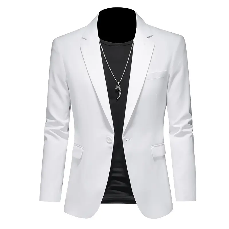 Moda nuevos hombres ocio Casual Boutique negocios Color sólido elegante traje de boda abrigo Slim Fit traje Blazers chaqueta vestido abrigo