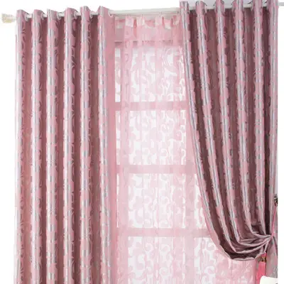 100% poliestere Design caldo rosa Jacquard mantovana oscurante tende tessuto per il soggiorno