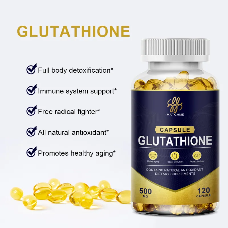 Bán buôn OEM nhãn 120 cái Glutathione 500mg vẻ đẹp làm trắng da sản phẩm L-Glutathione viên nang