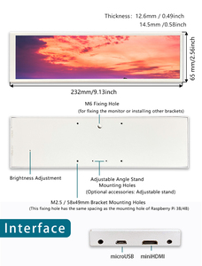 8,8-Zoll-tragbare weiße Monitor-Temperatur gehäuse anzeige Externe Erweiterungs anzeige Multitouch-Raspberry-Pi-PC-CPU-Hardware - Product Image 2