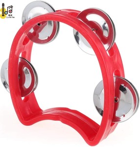 Montessori <strong>Mini</strong> Half Moon Drum Tambourine <strong>with</strong> Double Row Plastic Handle Educational Percussion Musical Instrument Accessory - Product Image 2