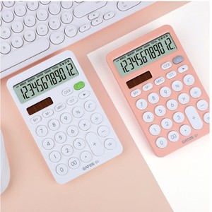 12 Digit White Blue Orange Battery and Solar Power Desk Calculator Large Big Buttons Financial Business <strong>Accounting</strong> <strong>Tool</strong> - Product Image 5