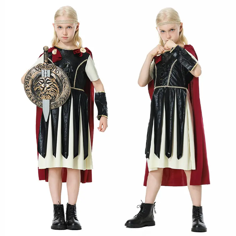 Trung Cổ Halloween Thiếu Nhi cô gái Spartan Warrior cosplay Roman Gladiator nhập vai biểu diễn kịch trang phục