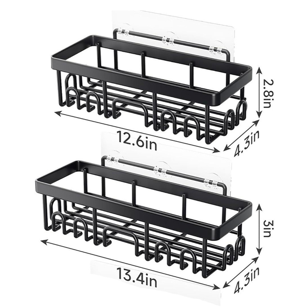 Étagère de salle de bain noire 03 (2 pièces)