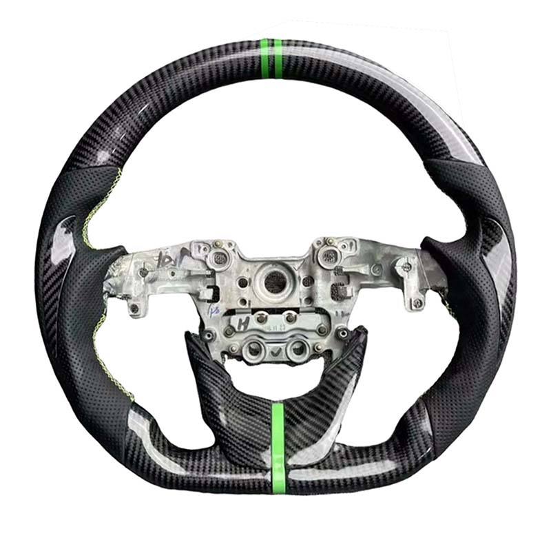 Leather+Carbon Fiber+Yellow stitching+Green Stripe+Paddle