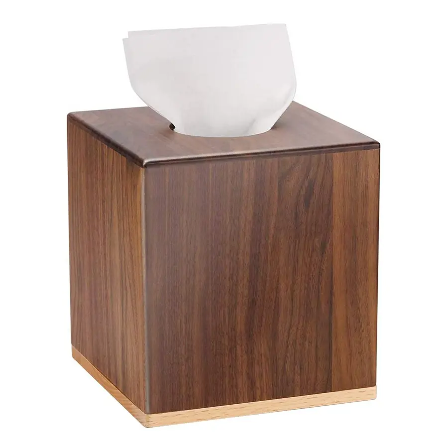 Hot selling wooden napkin holders toilet tissue holder square car tissue box car holder