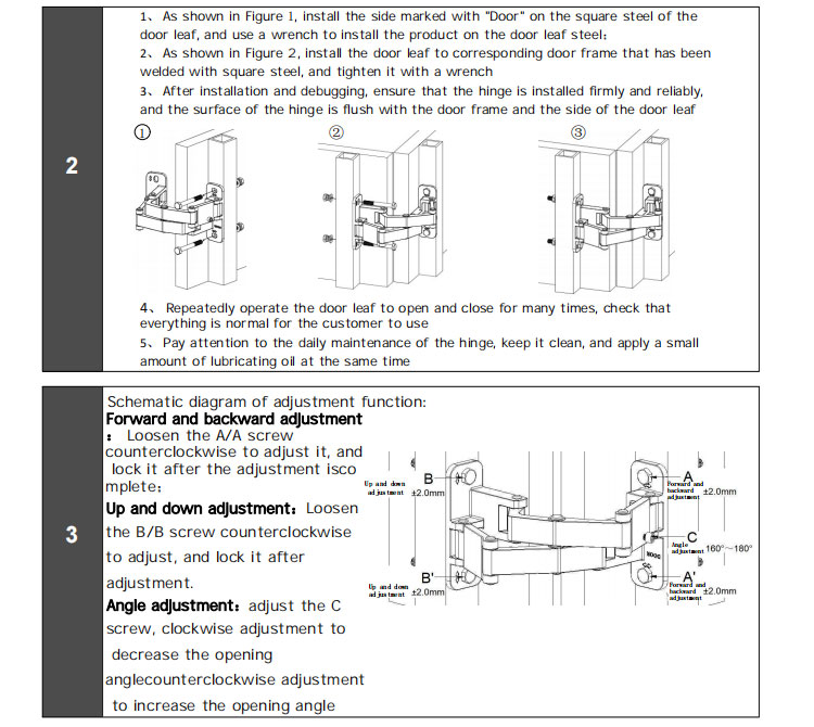 Doorplus 150kg 2D Concealed Invisible Adjustable Stainless Steel Heavy Duty Hidden Hinge