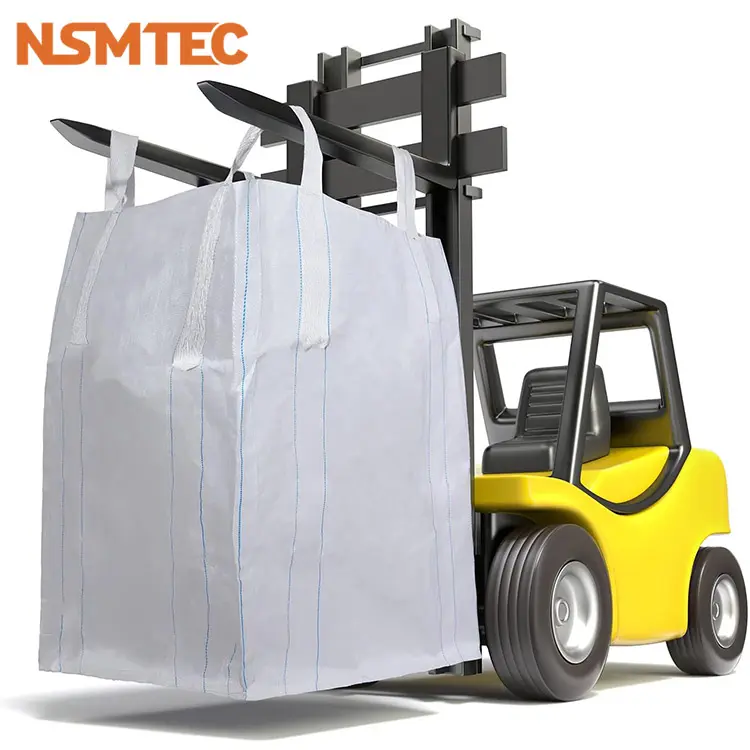 NSMTEC FIBCPPビッグジャンボプラスチック1トンバッグ許容可能なカスタマイズされたロードホワイトスカート5001000kgs
