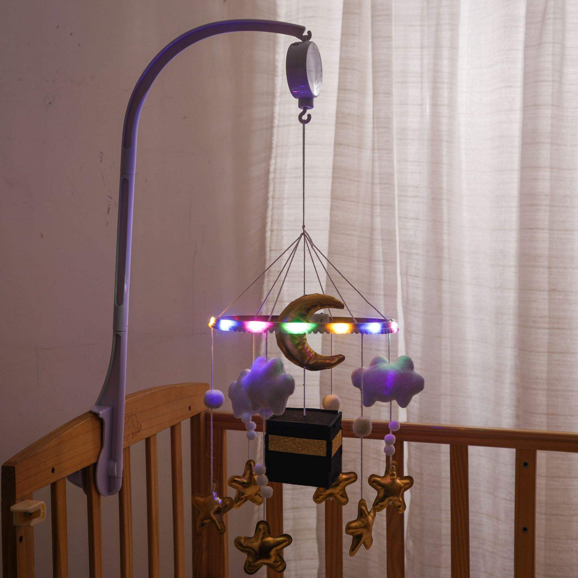 Support en plastique + boîte à musique 36 + lumière couleur boîte noire