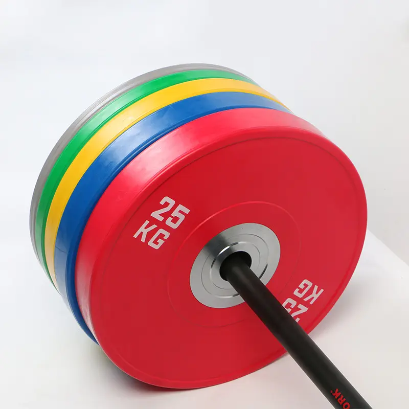 Levantamiento de pesas Placa parachoques estándar 5/10/15/20/25kg Libras Barbell Mancuerna Gimnasio Peso de hierro fundido