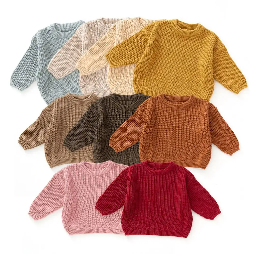 Jersey personalizado de otoño con cuello redondo de estilo coreano para bebés, suéter de punto cómodo para niños para recién nacidos, ropa de invierno, suéteres para bebés