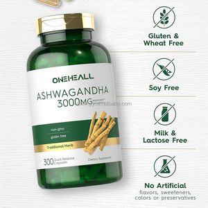 Capsules de supplément d'Ashwagandha OEM 3000mg sans gluten extrait de racine antioxydant Capsules d'Ashwagandha - Product Image 2
