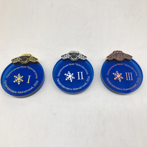 Leere klare und blaue Kristallglas geformte Medaillon-Medaillen MH-J0948 - Product Image 5